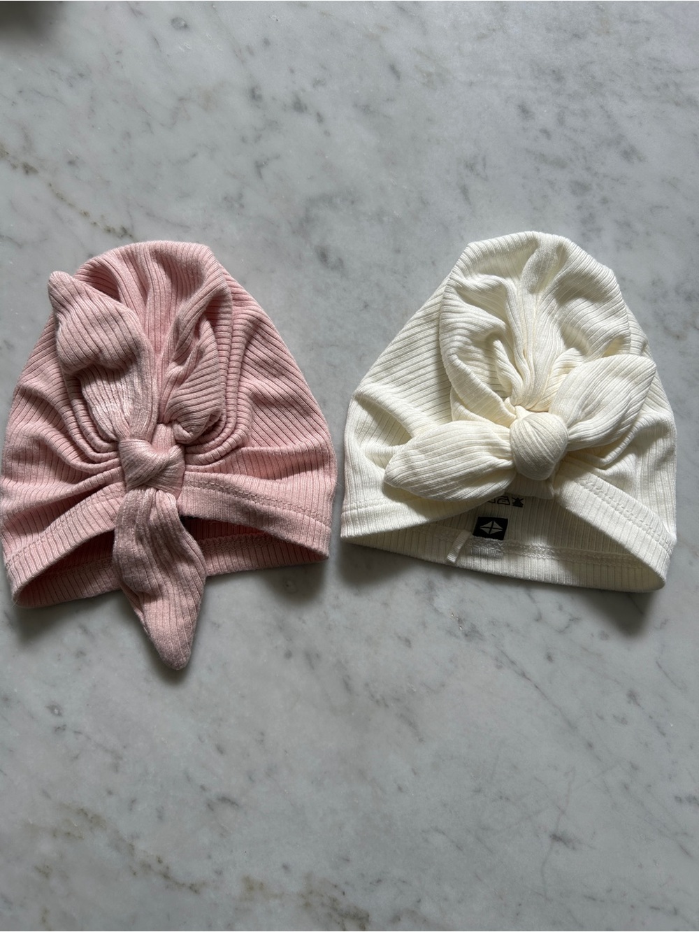 Kyte Baby Ribbed Bow Headwrap - Pink & Cream